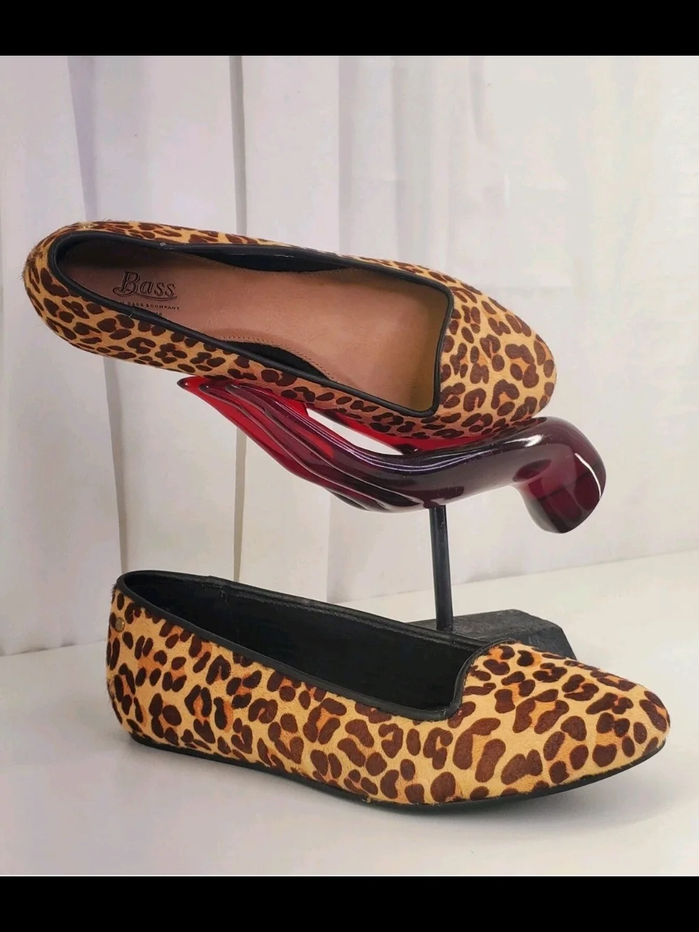 WOMEN'S BRAND NEW G.H. BASS CALFHAIR LEOPARD PRINT BALLERINA FLATS SZ.9M $89.00
